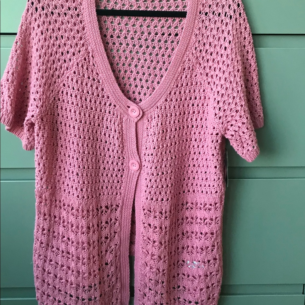 Woman croquette style sweater coverup